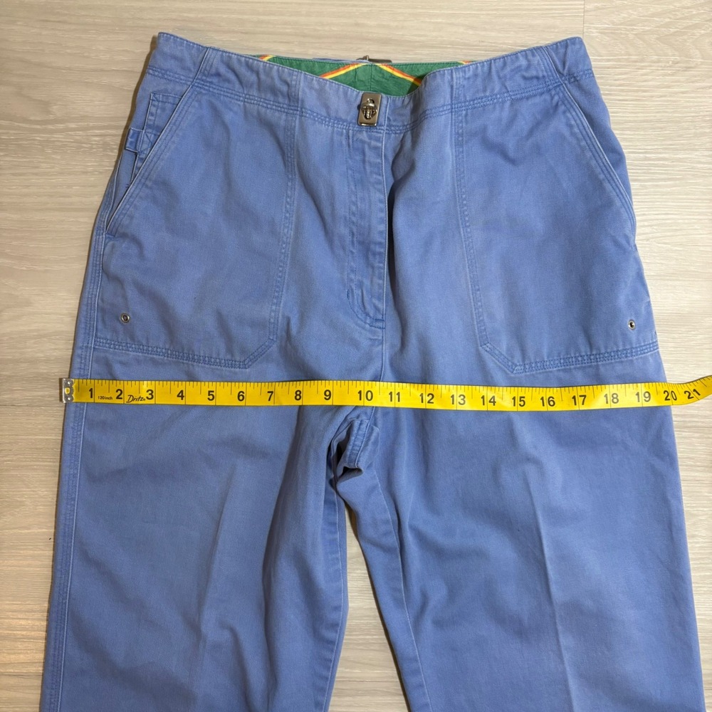 Lauren Ralph Lauren Pant Women Blue Cotton Twill Straight Leg Patch Pocket Siz 8 - Picture 6 of 16